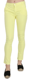 PINKO Chic Gule Lavtaljede Skinny Casual Bukser