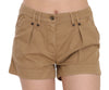 PLEIN SUD Chic Brune Mid Waist Mini Shorts