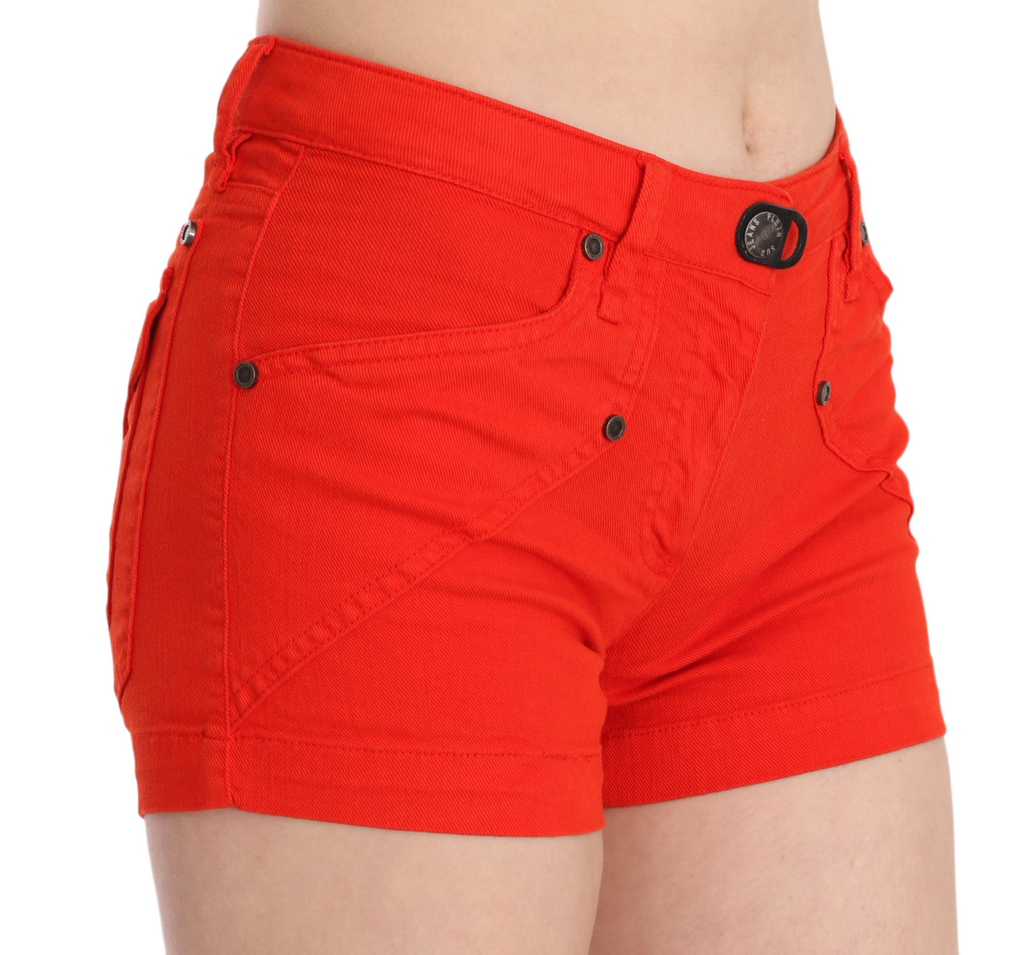 PLEIN SUD Chic Mid Waist Mini Shorts i Vibrant Orange