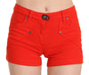 PLEIN SUD Chic Mid Waist Mini Shorts i Vibrant Orange