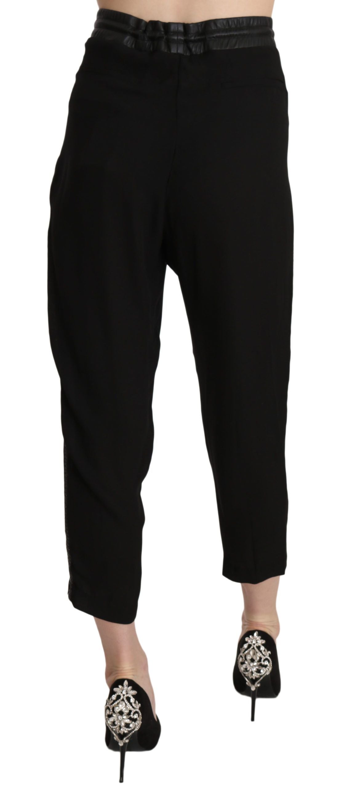 Guess Chic højtaljede cropped bukser i elegant sort