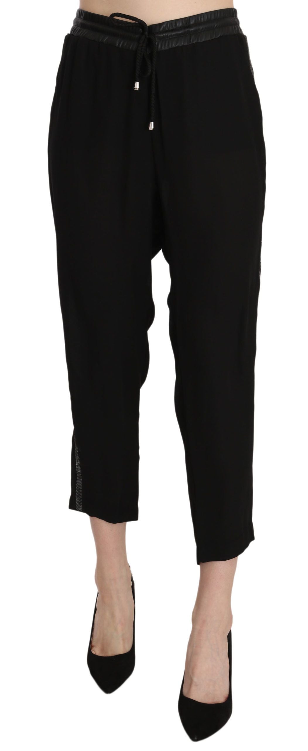 Guess Chic højtaljede cropped bukser i elegant sort