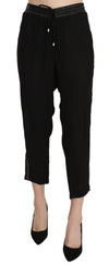 Guess Chic højtaljede cropped bukser i elegant sort
