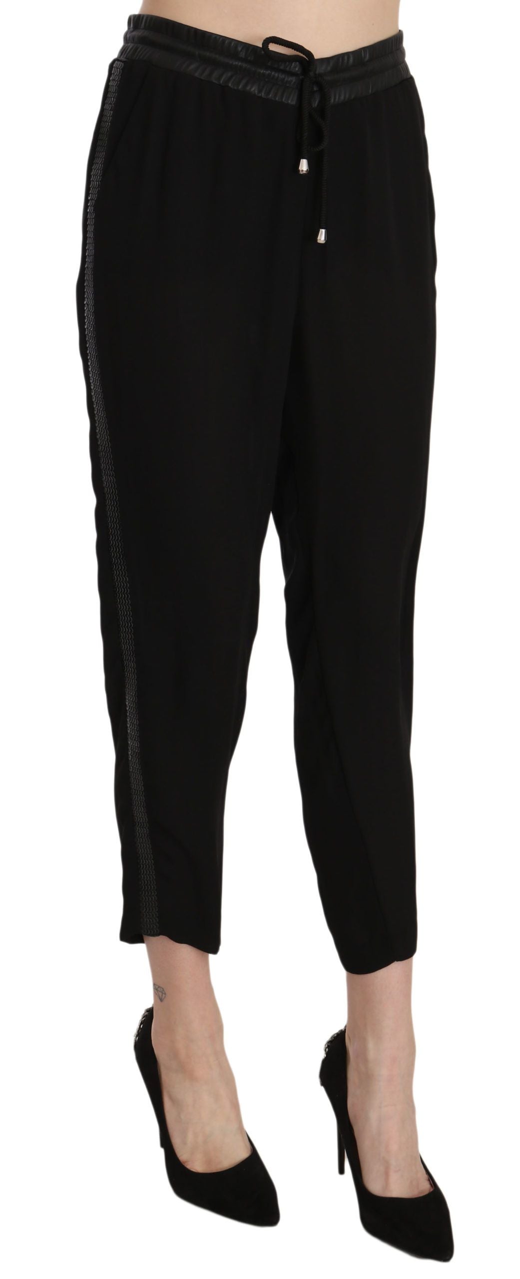 Guess Chic højtaljede cropped bukser i elegant sort