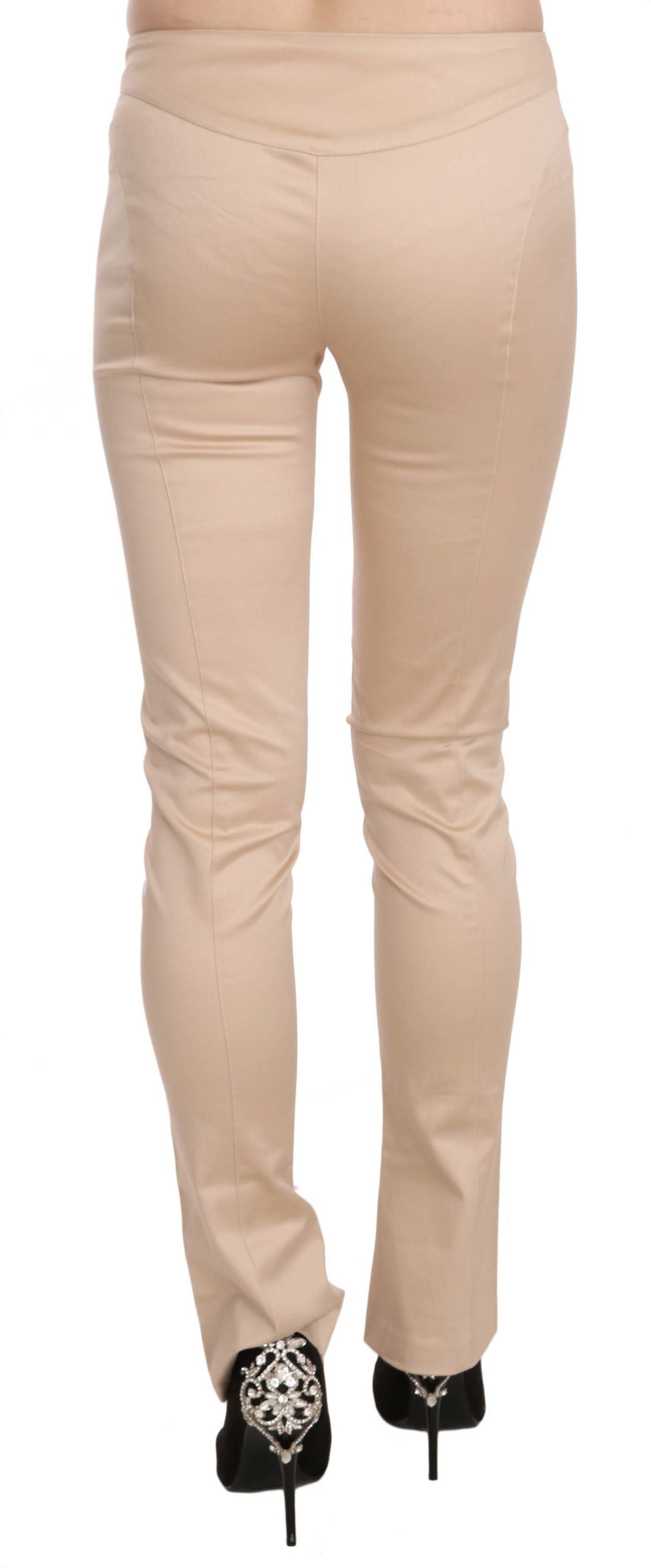 Just Cavalli Elegante Cremefarvede Lavtaljede Skinny Bukser