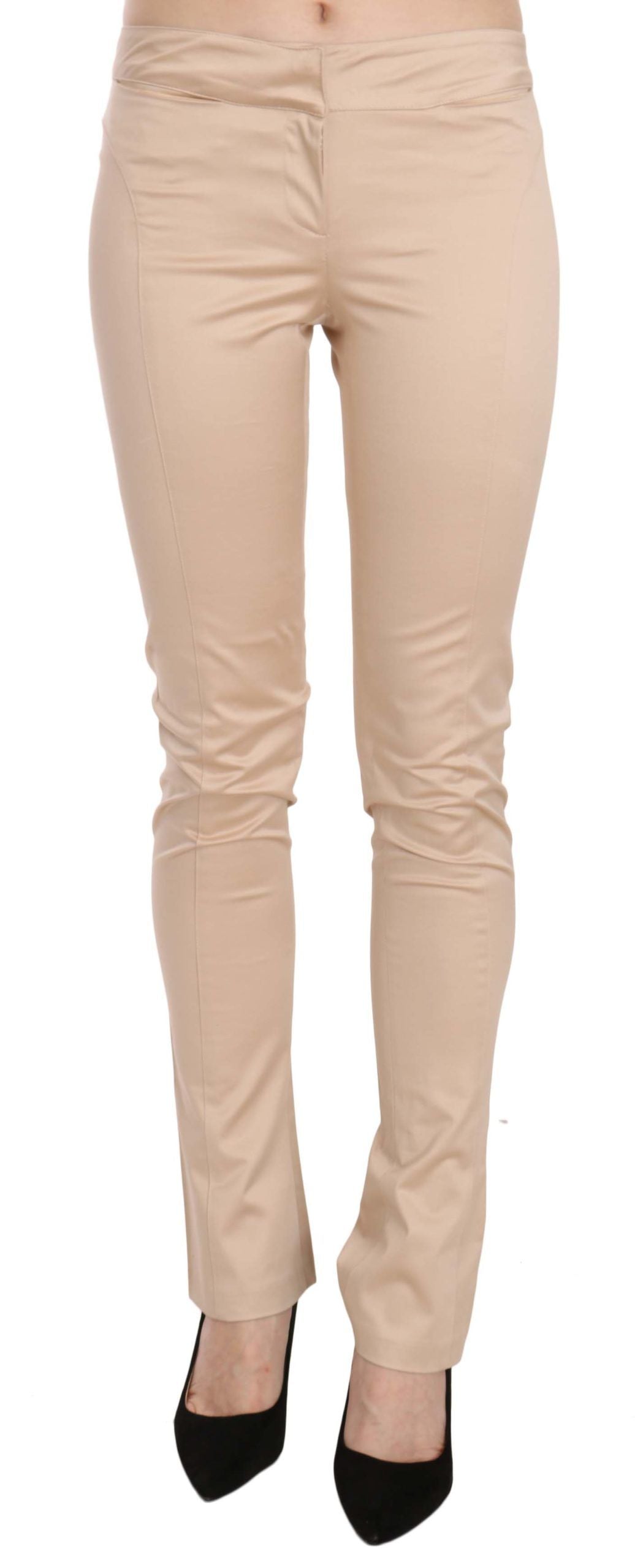 Just Cavalli Elegante Cremefarvede Lavtaljede Skinny Bukser