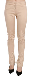 Just Cavalli Elegante Cremefarvede Lavtaljede Skinny Bukser