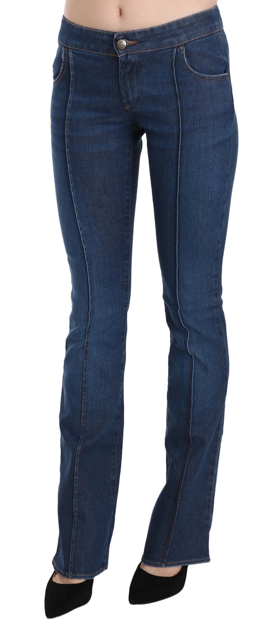 Just Cavalli Chic Blåvaskede Boot Cut Denimbukser