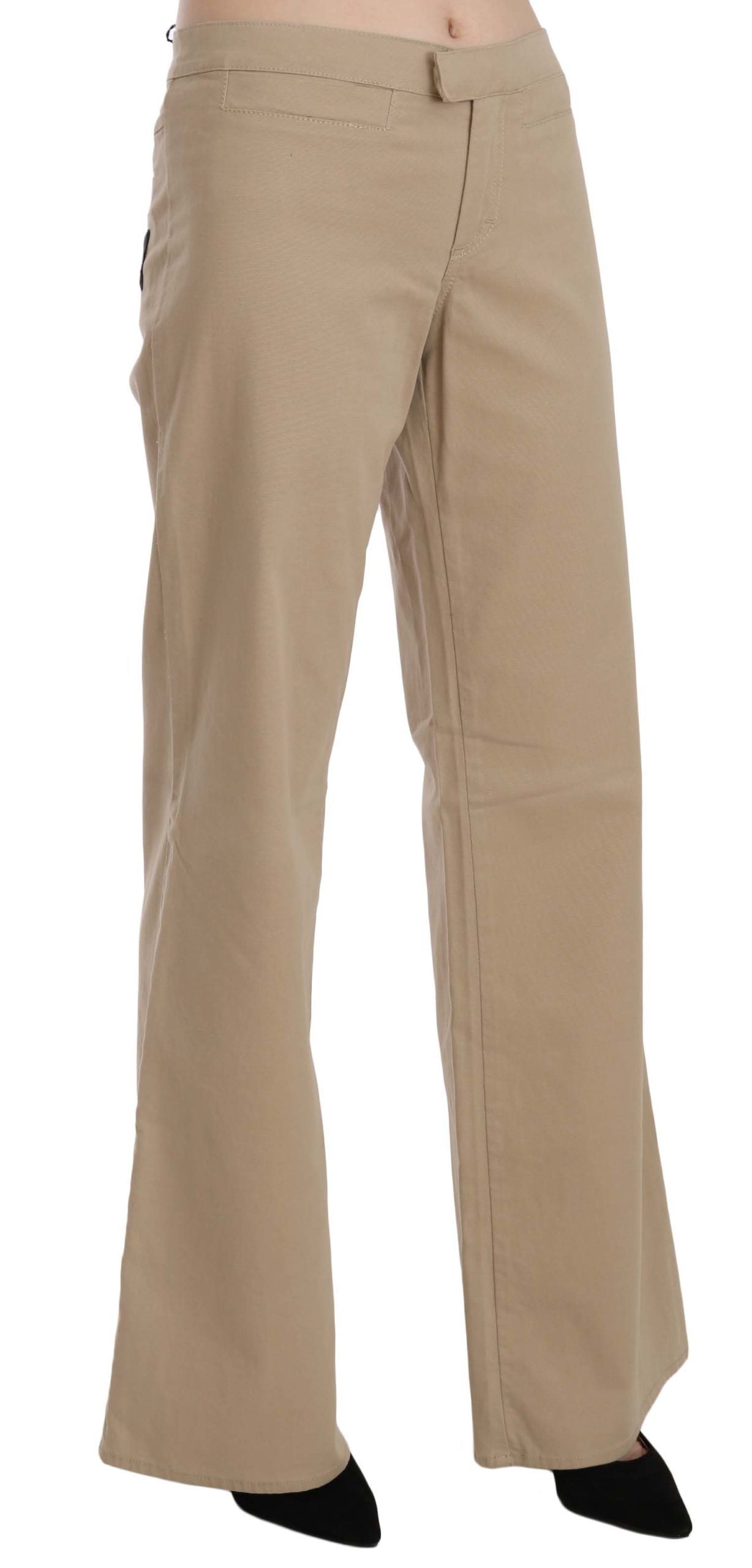 Just Cavalli Beige Luksusbukser med Mellemhøj Talje og Svaj