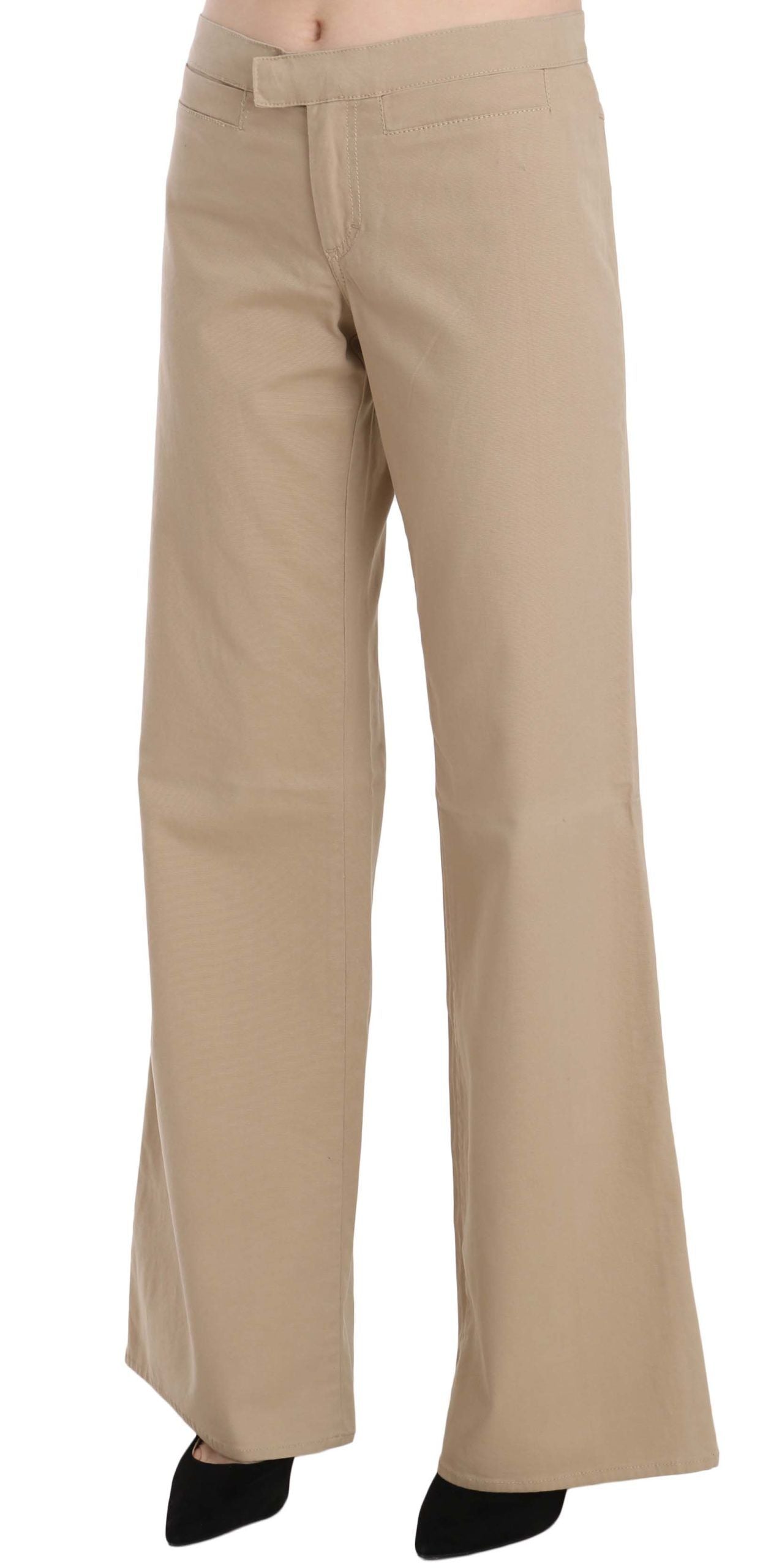 Just Cavalli Beige Luksusbukser med Mellemhøj Talje og Svaj