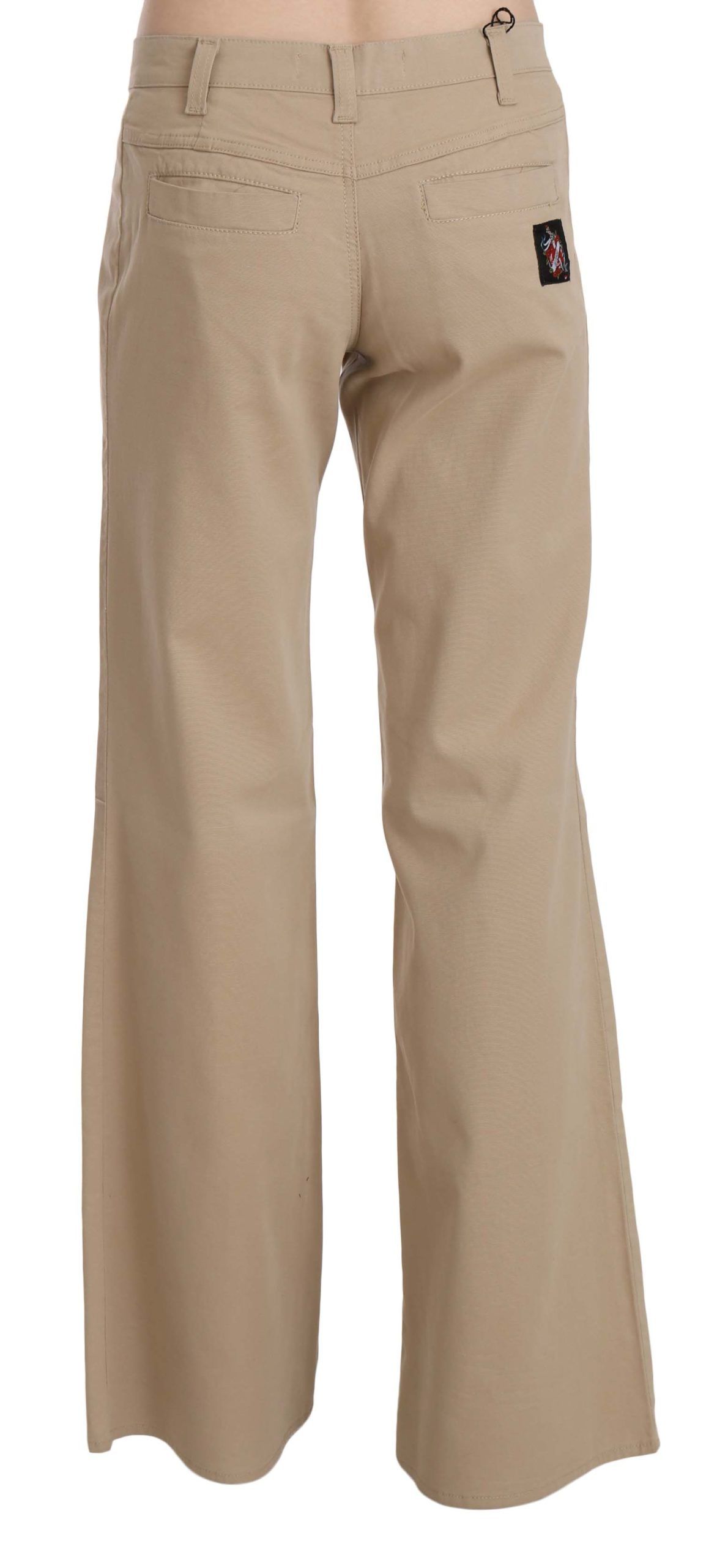 Just Cavalli Beige Luksusbukser med Mellemhøj Talje og Svaj
