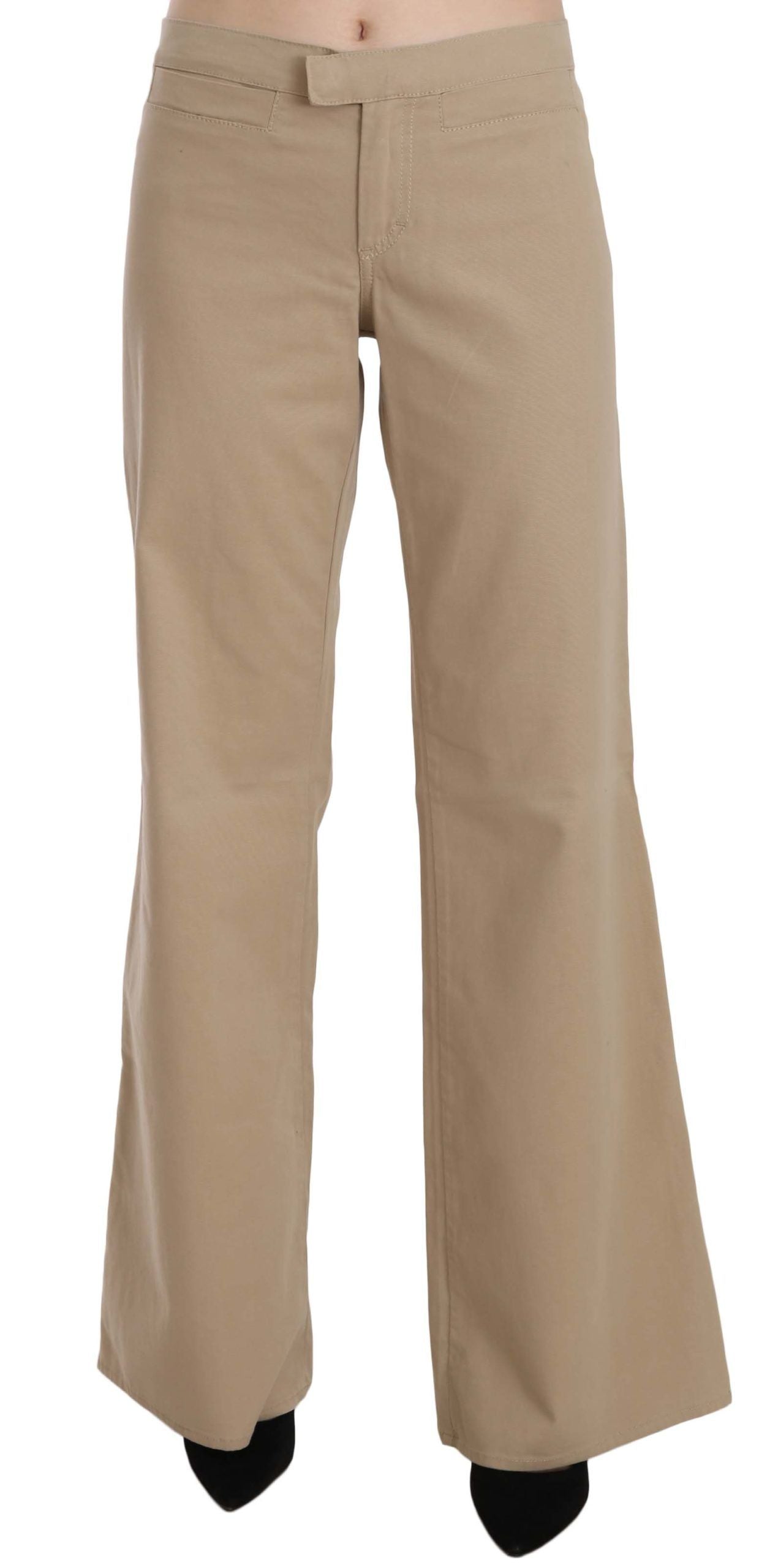 Just Cavalli Beige Luksusbukser med Mellemhøj Talje og Svaj