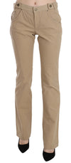 Just Cavalli Beige Bukser Med Lige Ben Med Mellem Talje