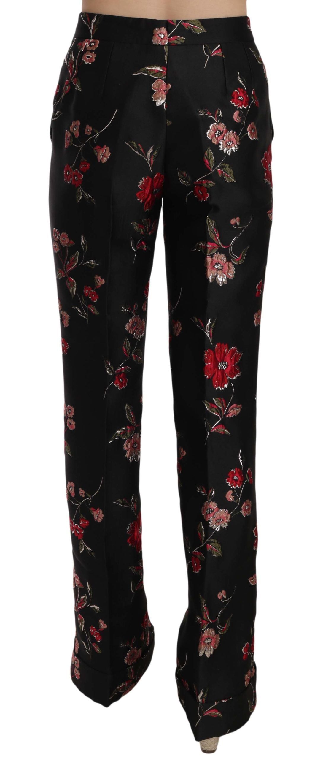 Dolce & Gabbana Elegante Blomsterprint Boot Cut Bukser