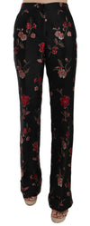 Dolce & Gabbana Elegante Blomsterprint Boot Cut Bukser