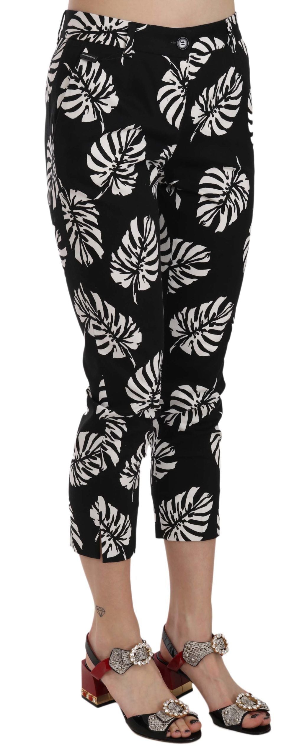 Dolce & Gabbana Elegant Skinny Capri Med Palmeprint