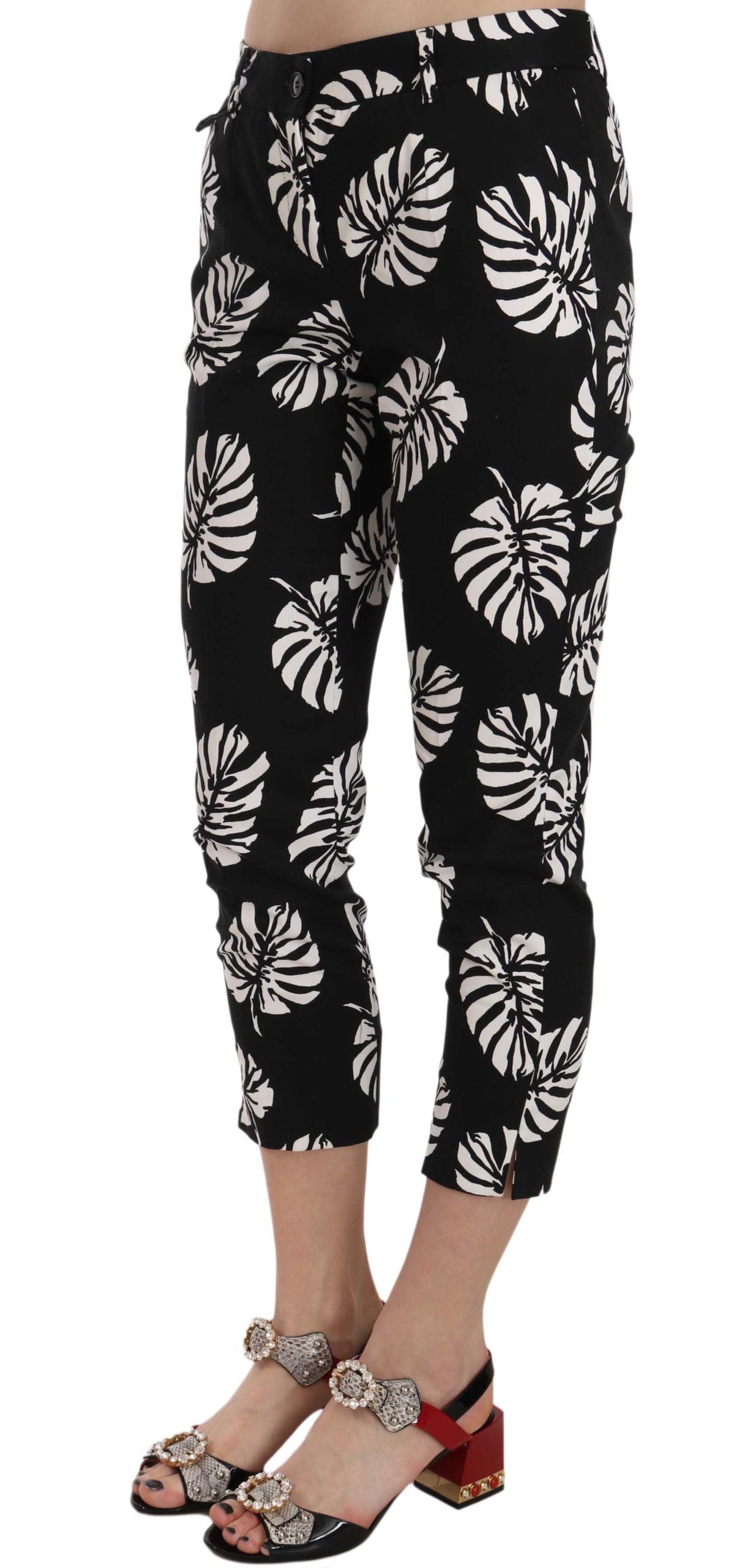 Dolce & Gabbana Elegant Skinny Capri Med Palmeprint