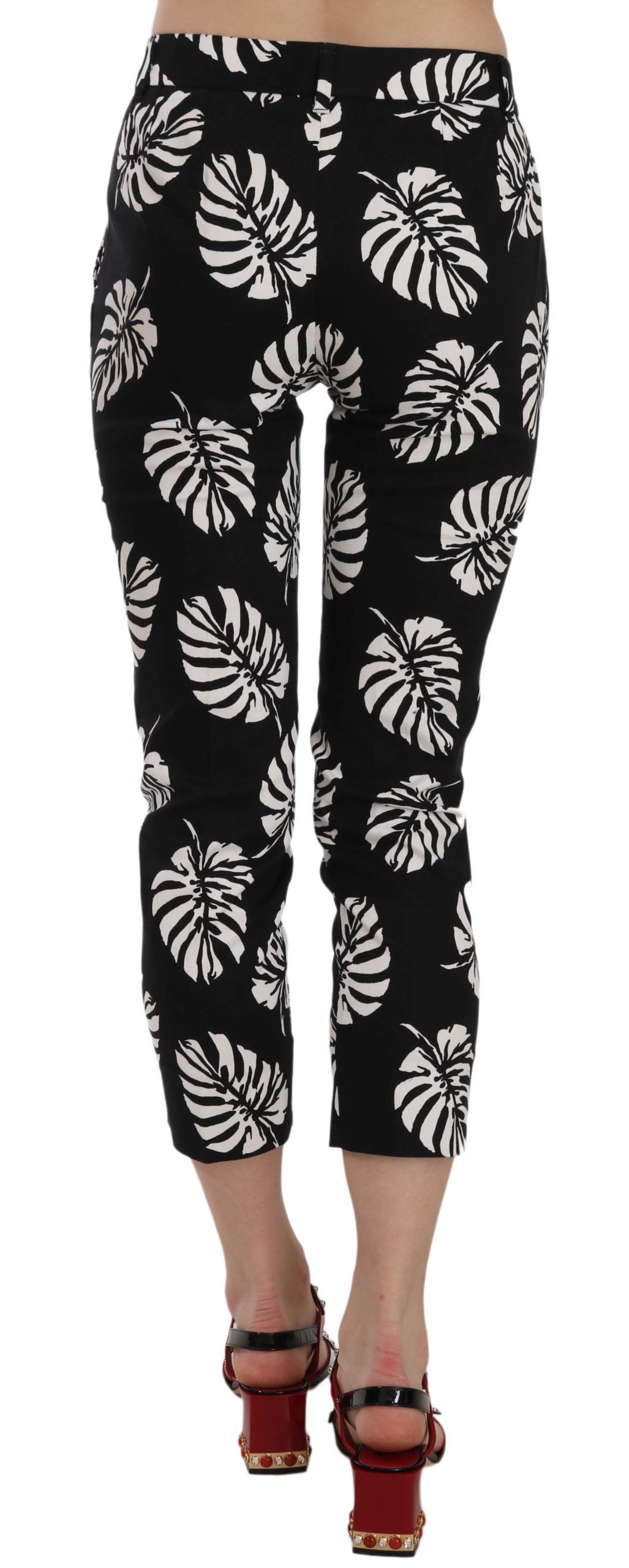 Dolce & Gabbana Elegant Skinny Capri Med Palmeprint