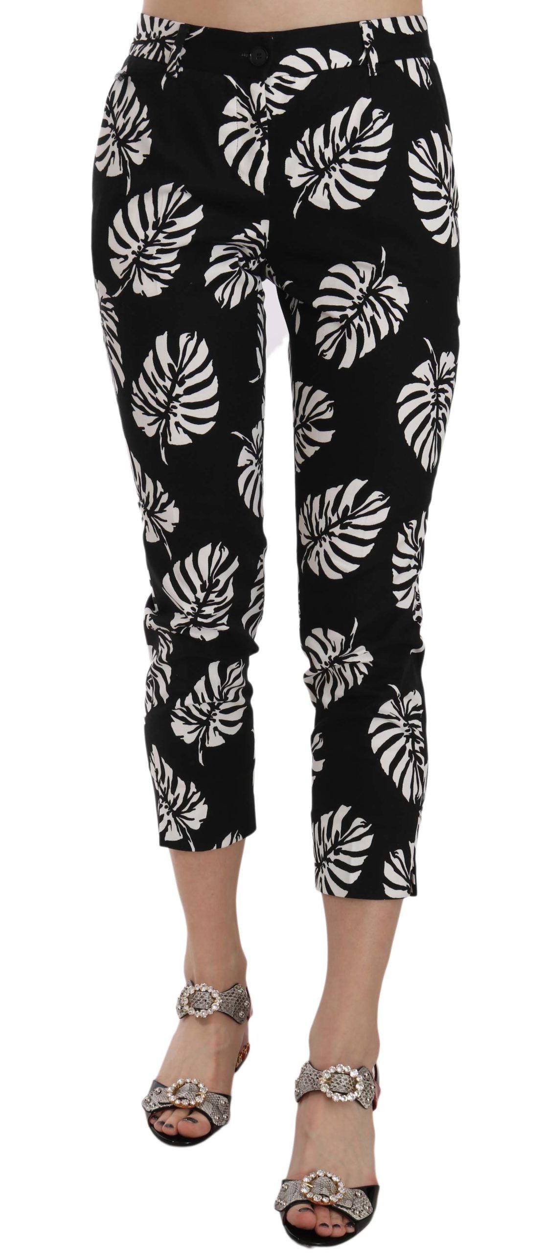 Dolce & Gabbana Elegant Skinny Capri Med Palmeprint