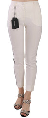 Dolce & Gabbana Elegante Sidestribede Cropped Uldbukser