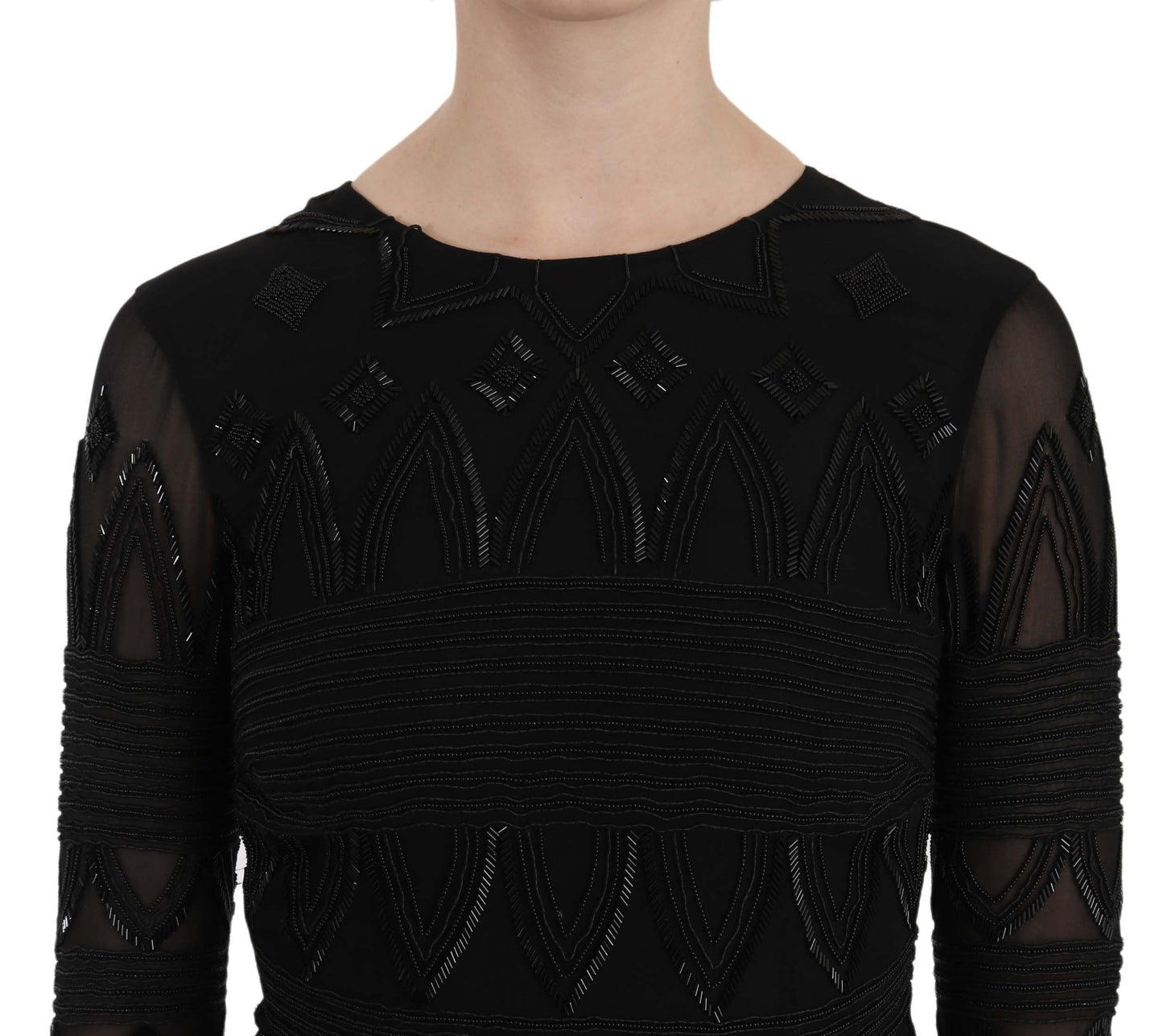 John Richmond Elegant Sort Silke Minikjole med Pailletter
