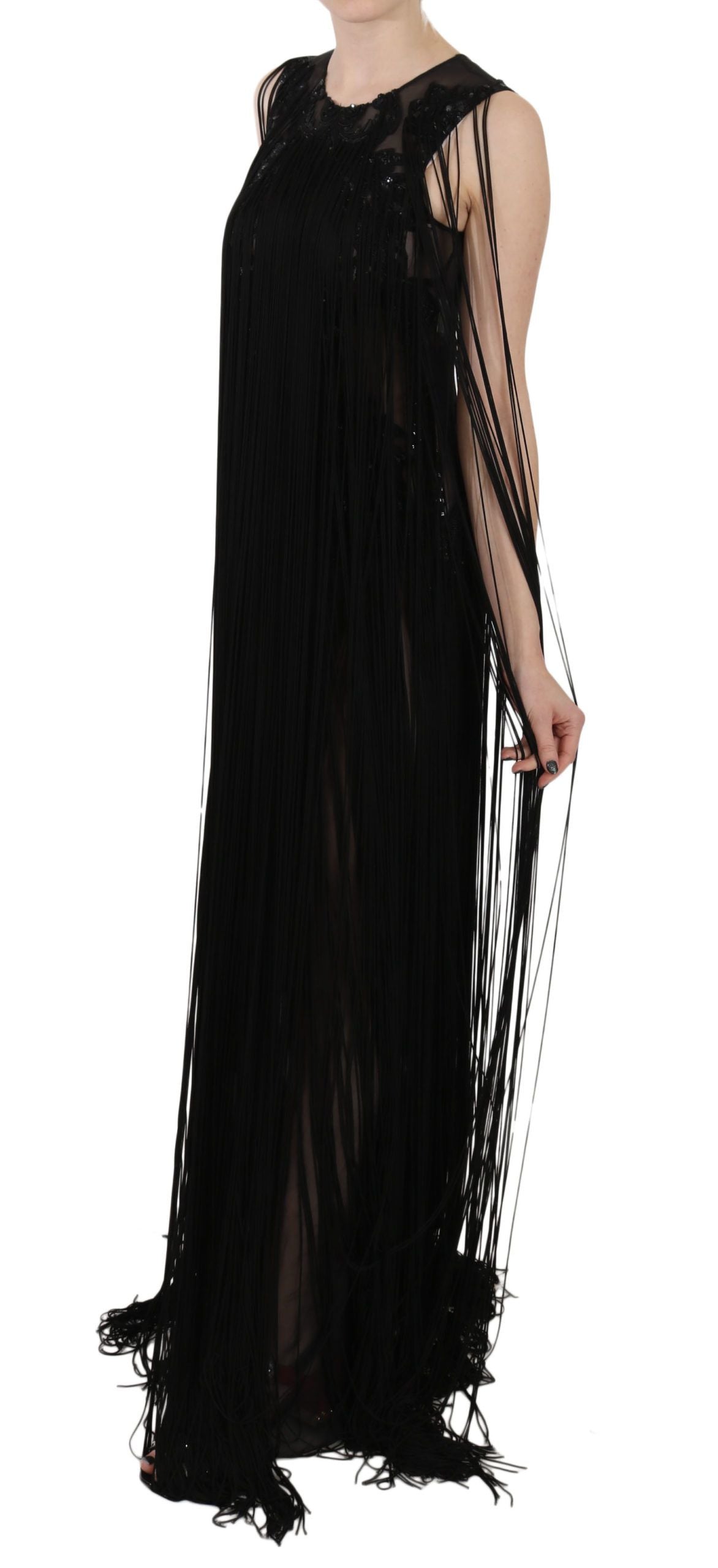John Richmond Transparent Maxi Elegance Kjole med Pailletter