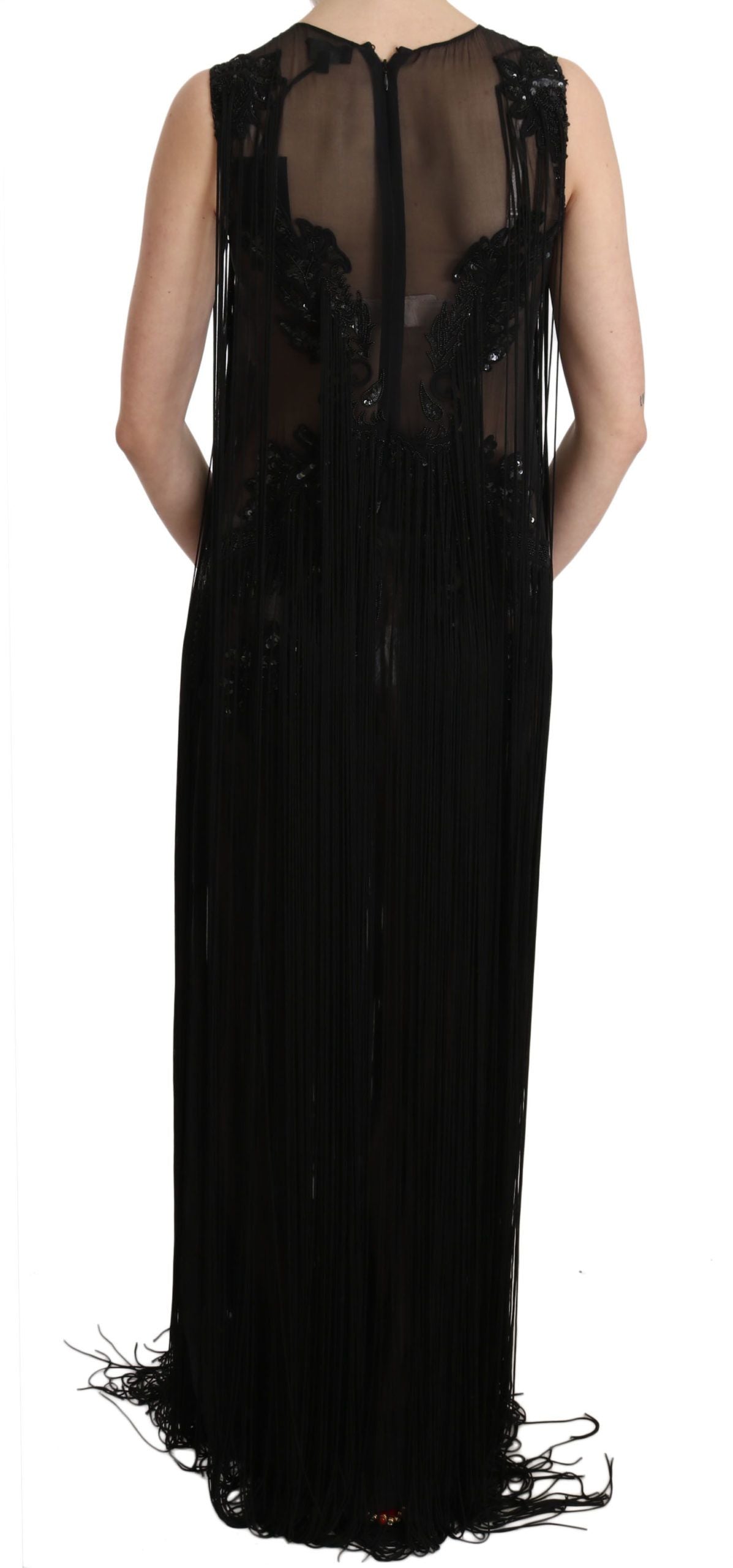 John Richmond Transparent Maxi Elegance Kjole med Pailletter