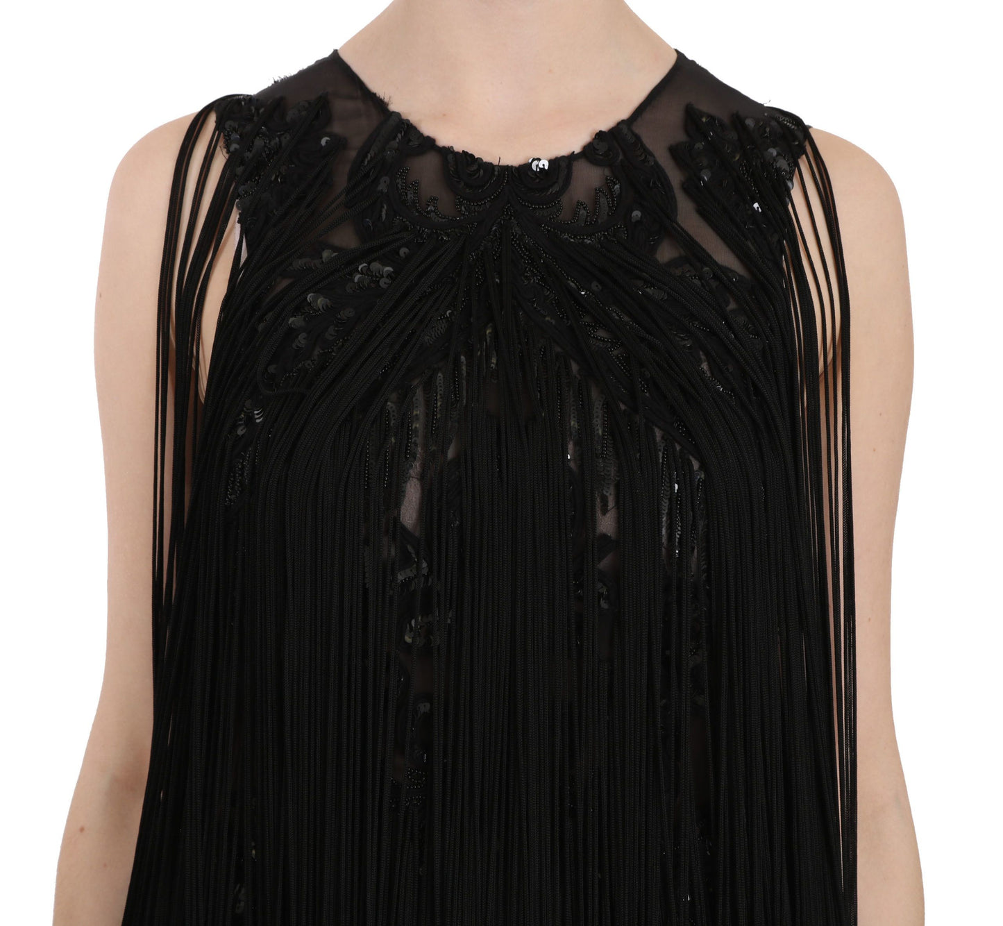 John Richmond Transparent Maxi Elegance Kjole med Pailletter