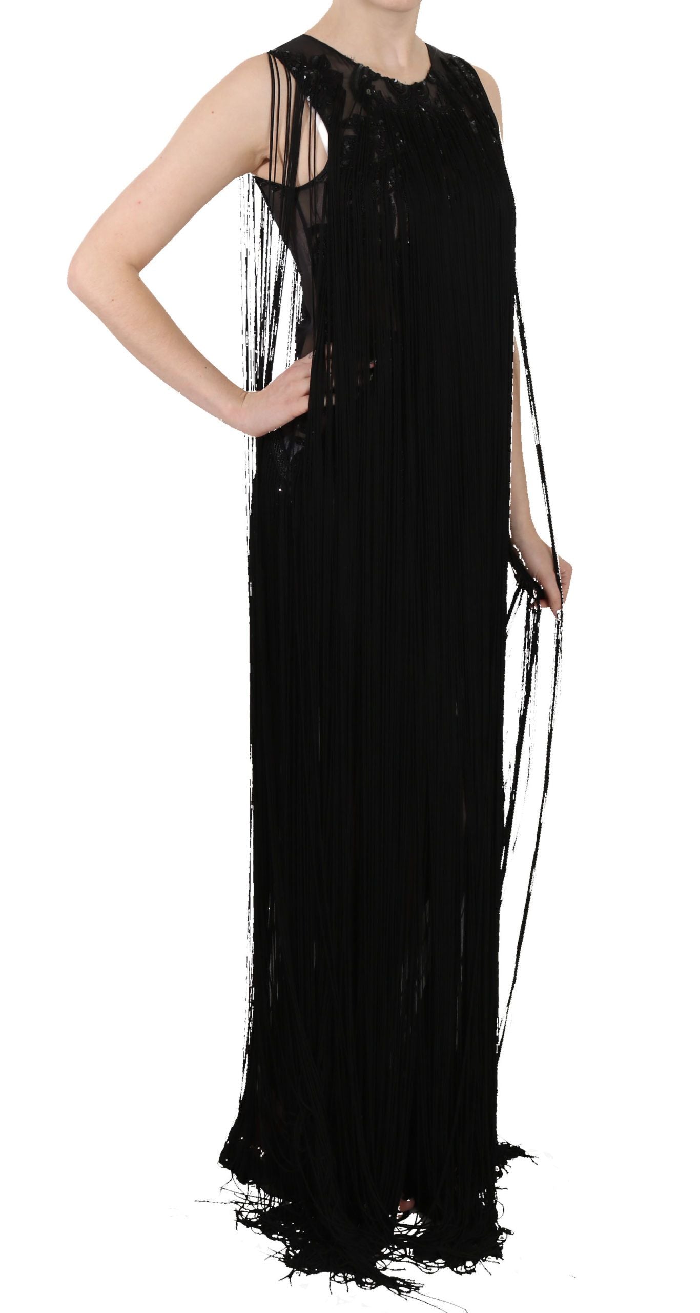 John Richmond Transparent Maxi Elegance Kjole med Pailletter