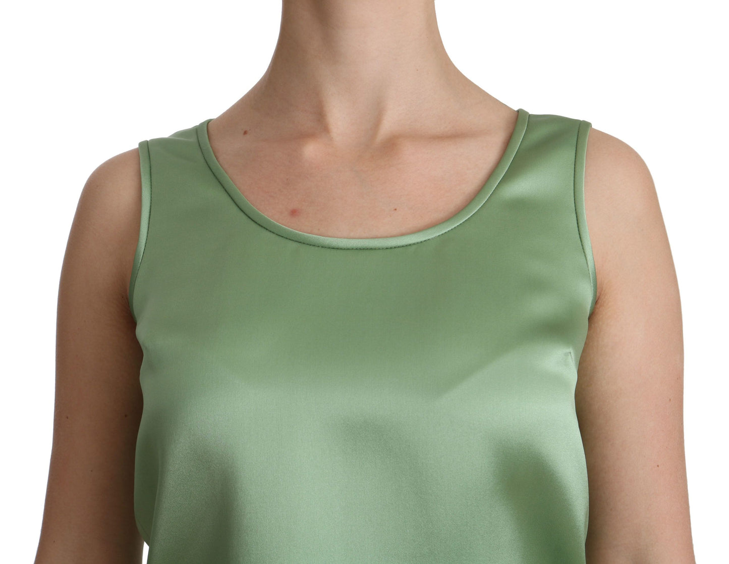 Dolce & Gabbana Elegant Silketop Ærmeløs i Lys Mintgrøn