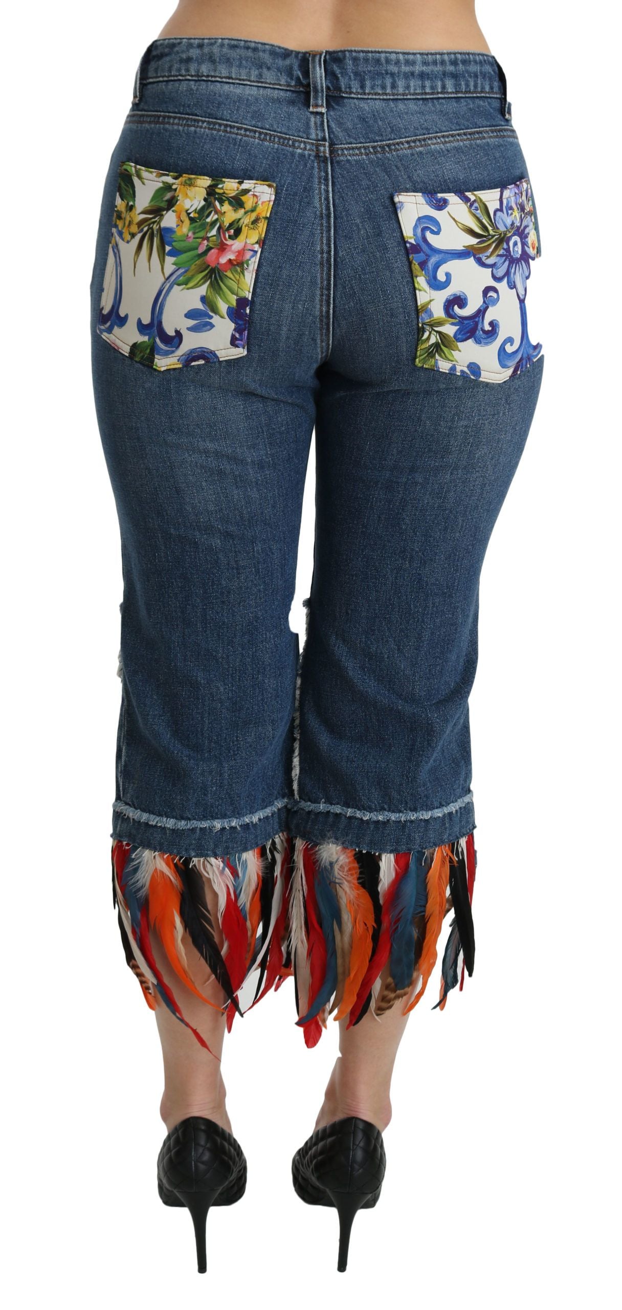 Dolce & Gabbana Chic lavtaljede cropped jeans