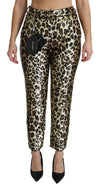 Dolce & Gabbana Chic højtaljede leopardbukser med pailletter