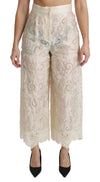 Dolce & Gabbana Elegante Højtaljede Palazzo Cropped Bukser