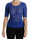 Dolce & Gabbana Elegant Blå Transparent Bluse