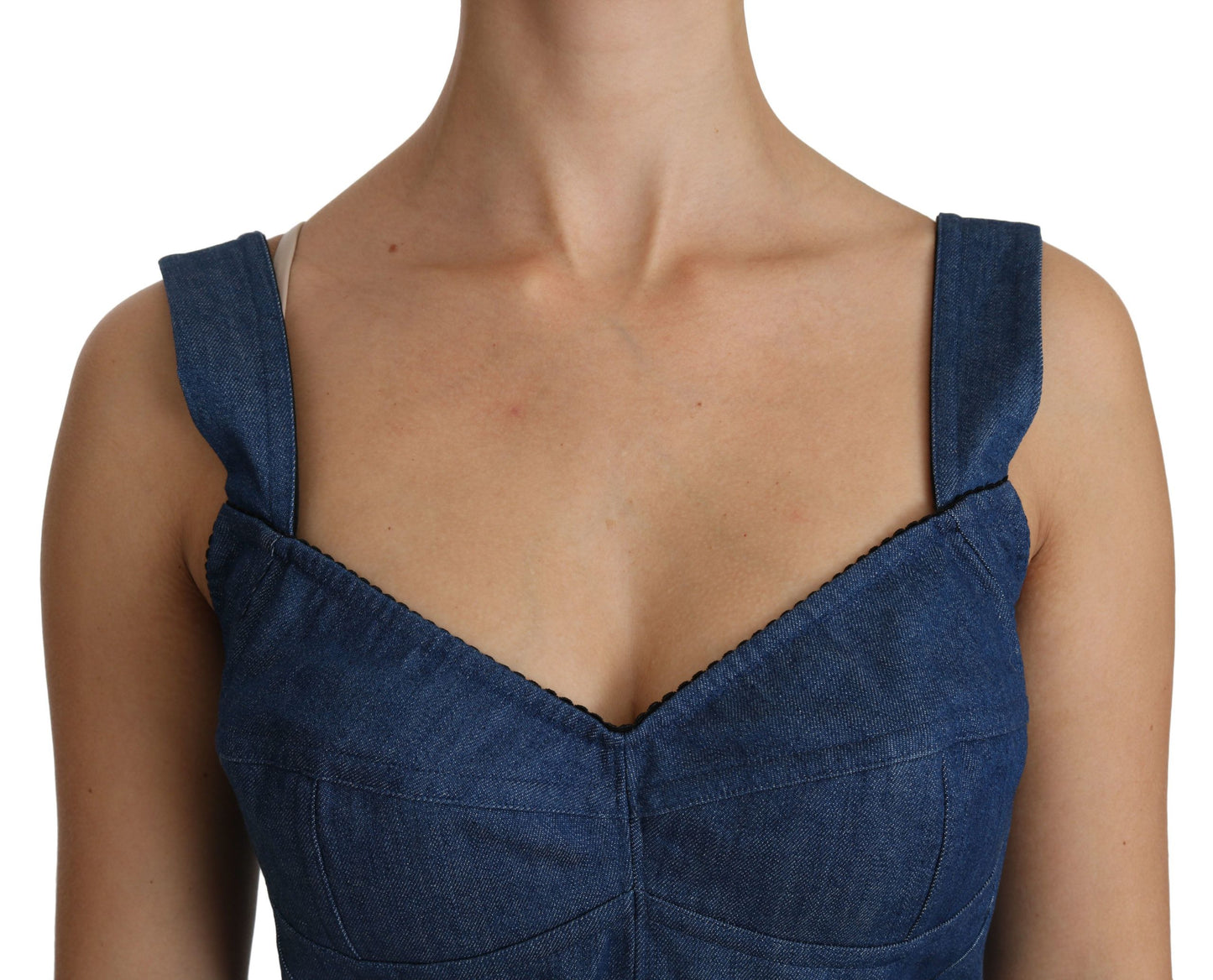 Dolce & Gabbana Elegant Ærmeløs Bustier Top i Blå