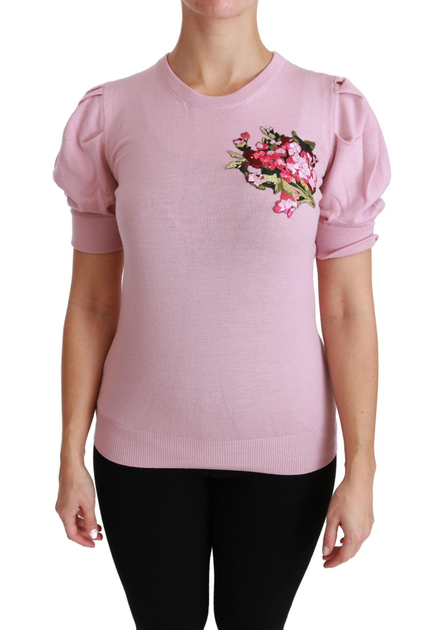 Dolce & Gabbana Elegant Broderet Jomfruuldsbluse