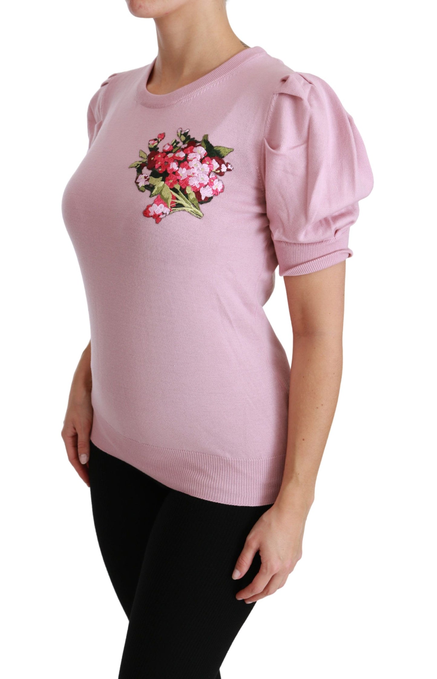 Dolce & Gabbana Elegant Broderet Jomfruuldsbluse