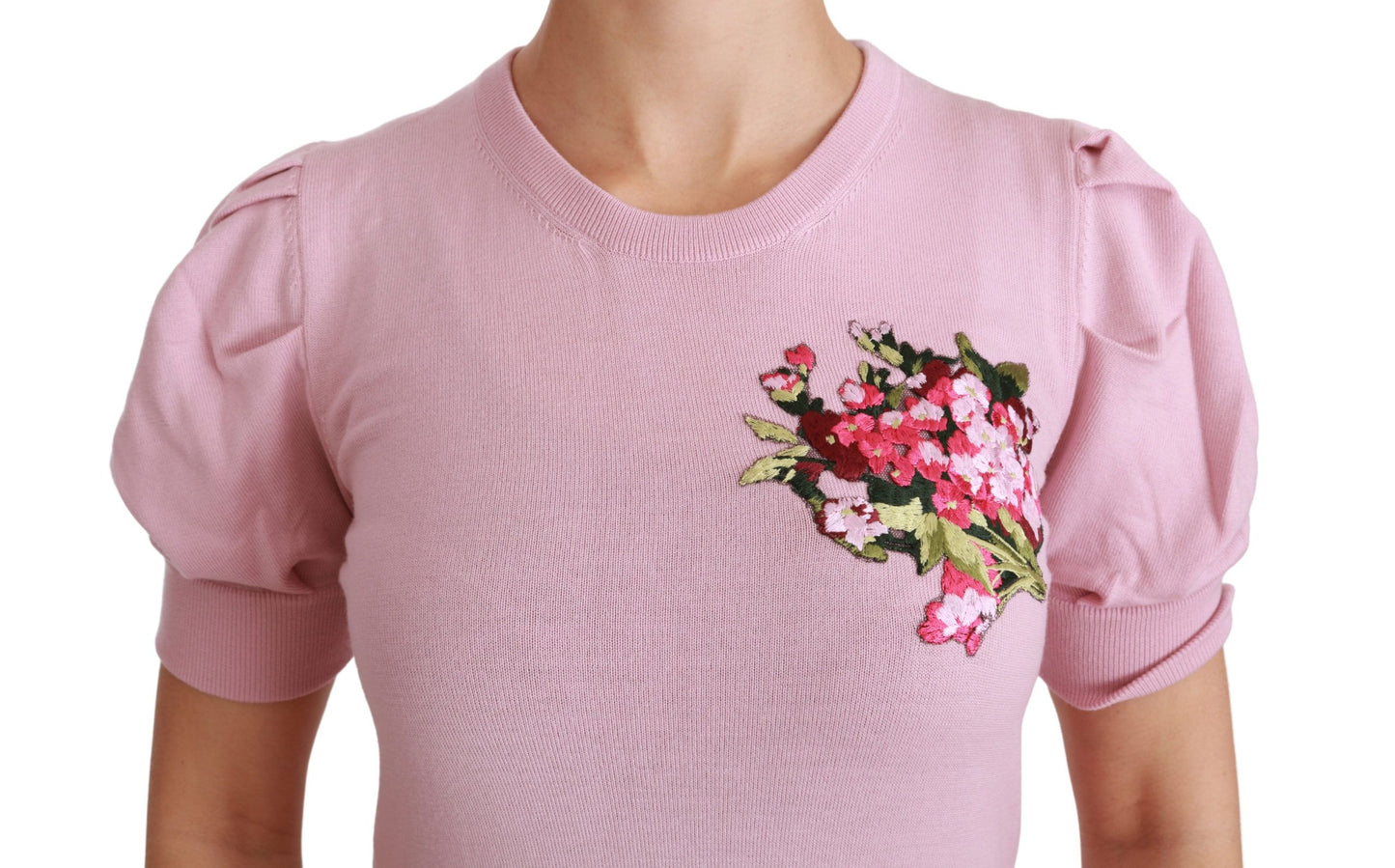 Dolce & Gabbana Elegant Broderet Jomfruuldsbluse