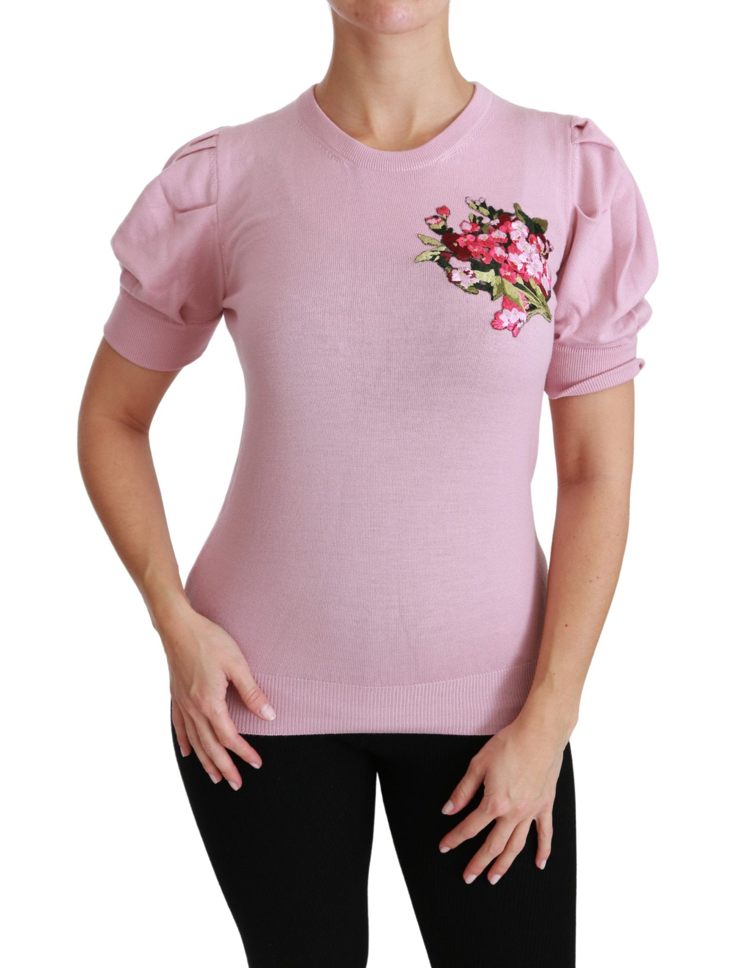 Dolce & Gabbana Elegant Broderet Jomfruuldsbluse