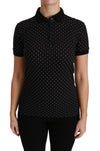 Dolce & Gabbana Elegant Sort Prikket Poloshirt