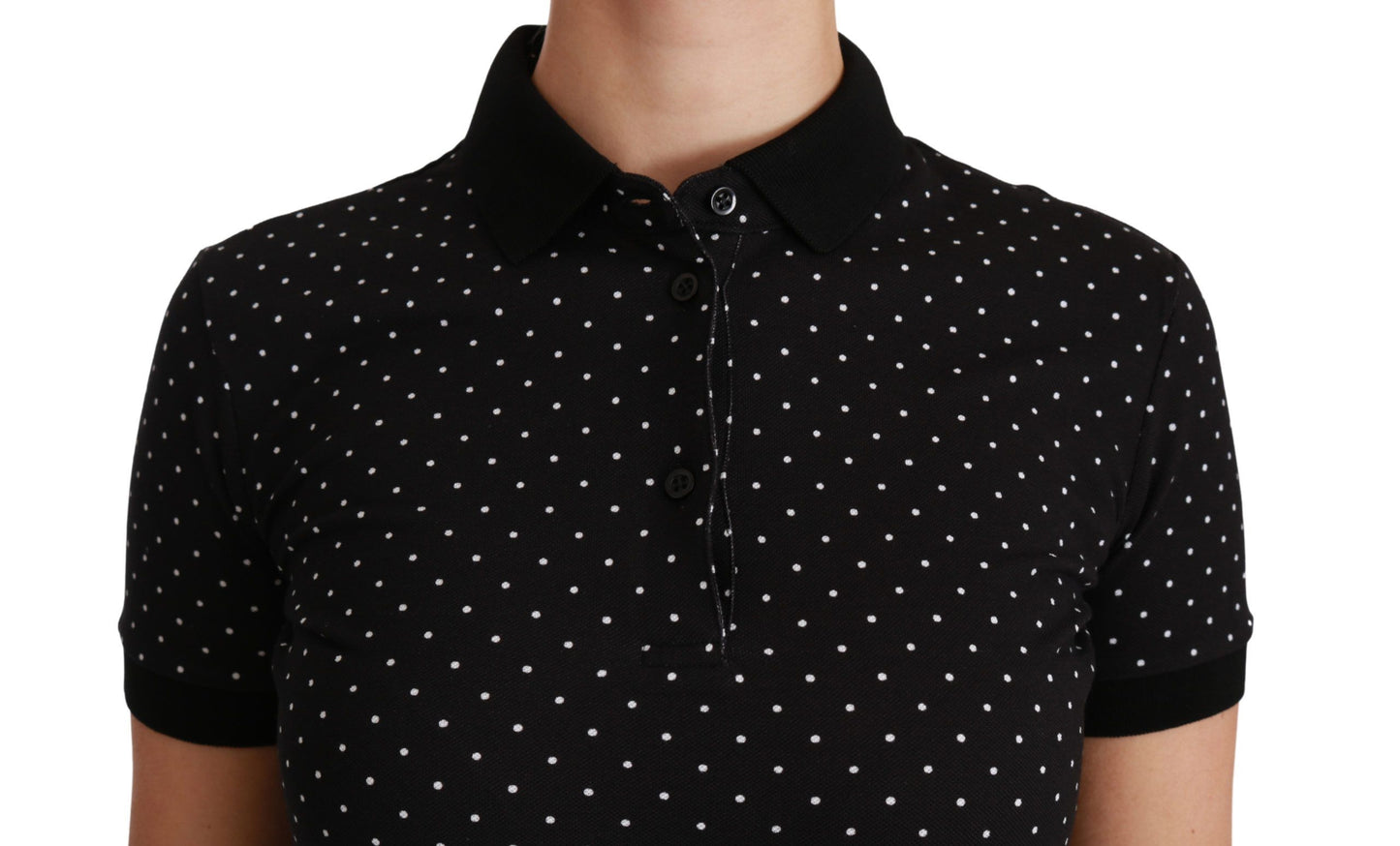 Dolce & Gabbana Elegant Sort Prikket Poloshirt