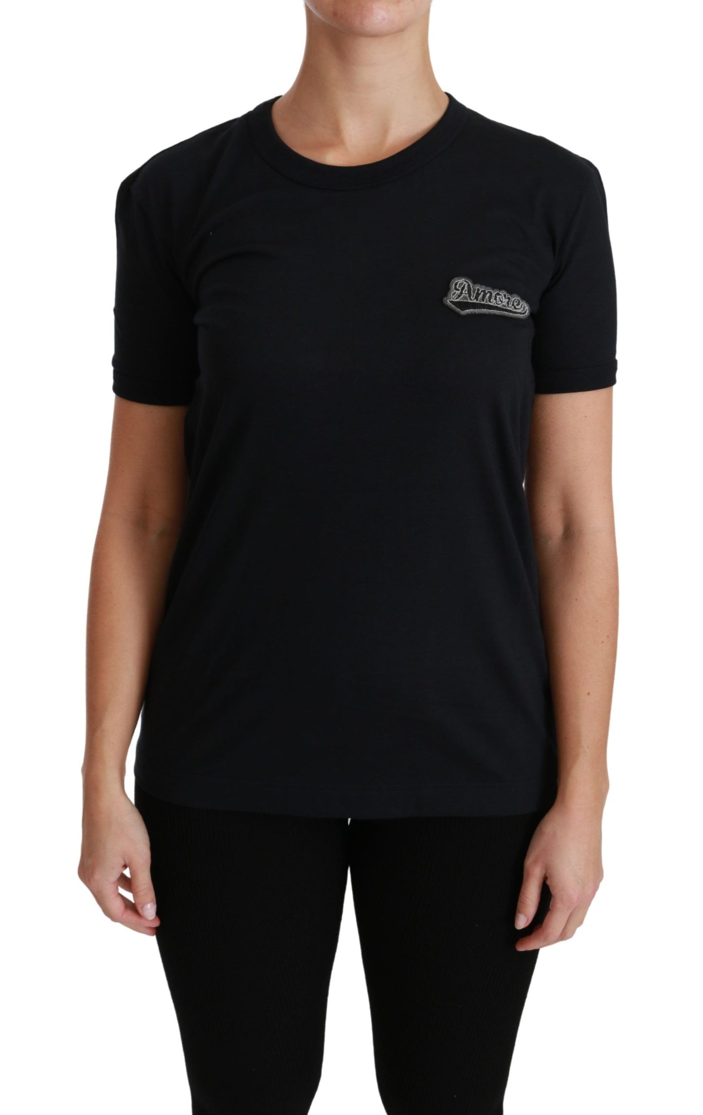 Dolce & Gabbana Elegant Crewneck Blå Amore T-shirt