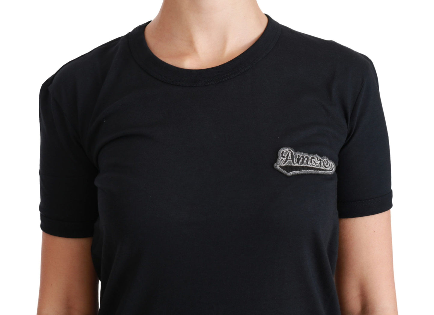 Dolce & Gabbana Elegant Crewneck Blå Amore T-shirt