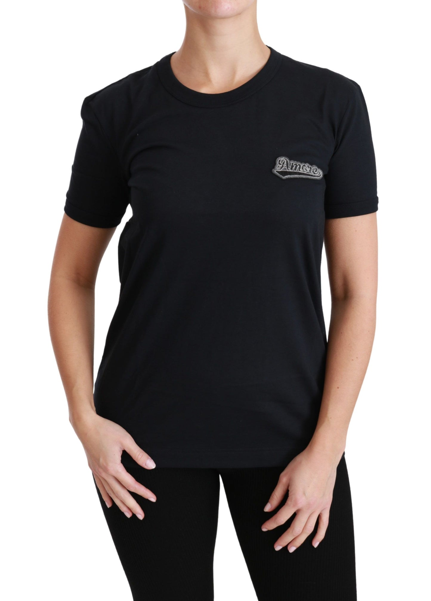 Dolce & Gabbana Elegant Crewneck Blå Amore T-shirt
