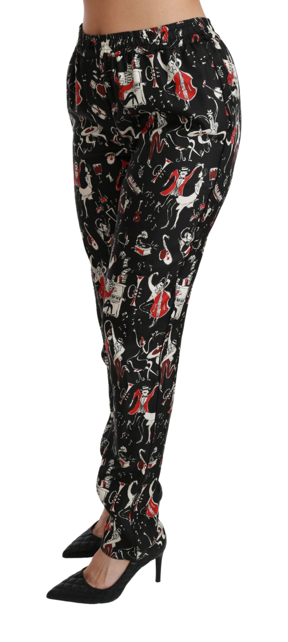 Dolce & Gabbana Sleek Silk Slim-Fit Mid-Waist Bukser