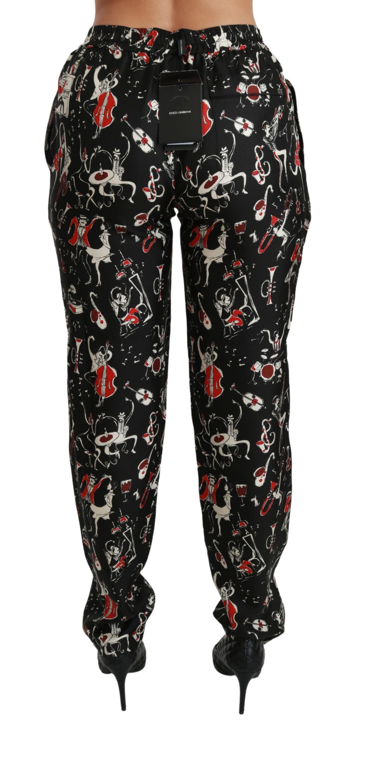 Dolce & Gabbana Sleek Silk Slim-Fit Mid-Waist Bukser