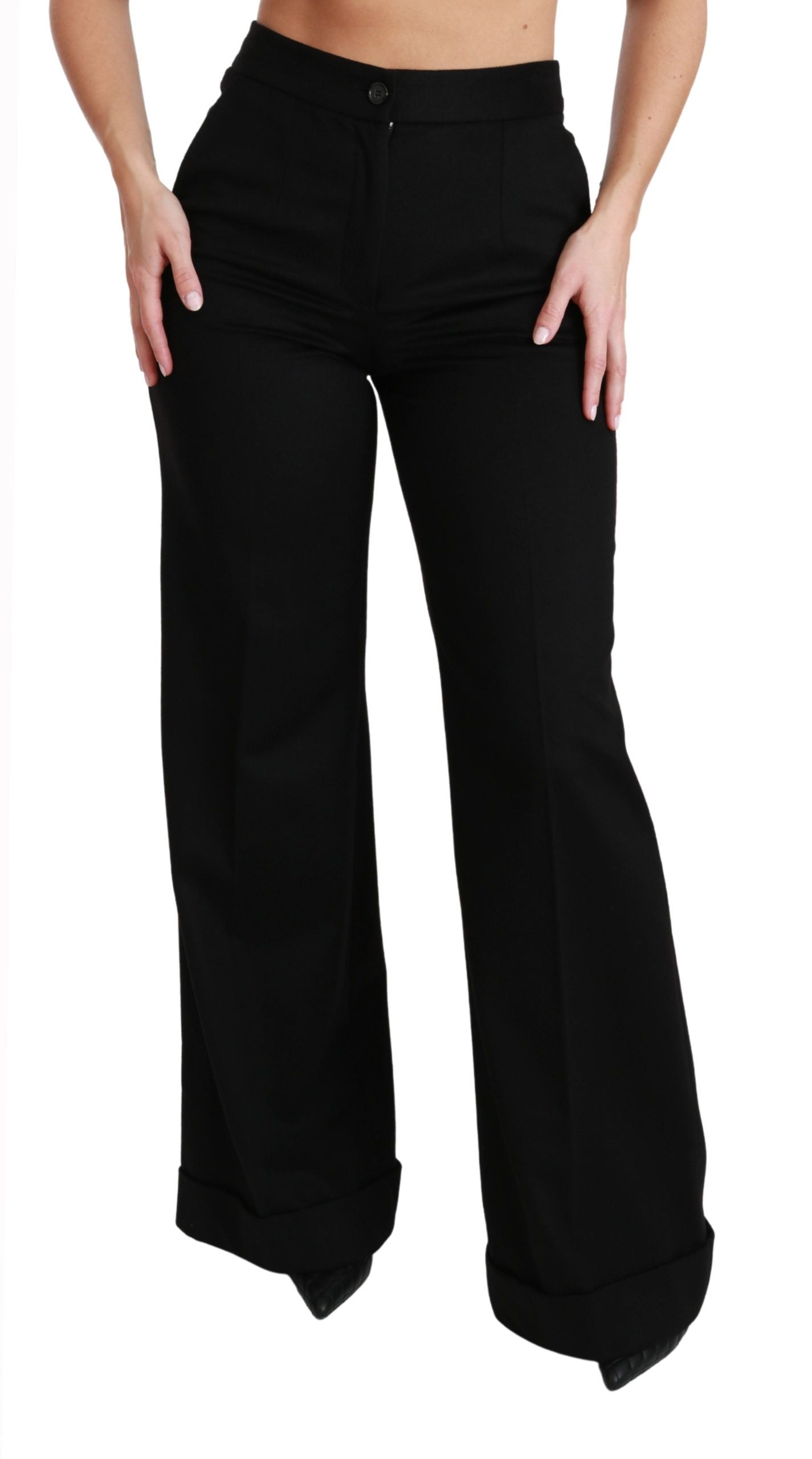 Dolce & Gabbana Elegante Højtaljede Flared Cashmere Bukser