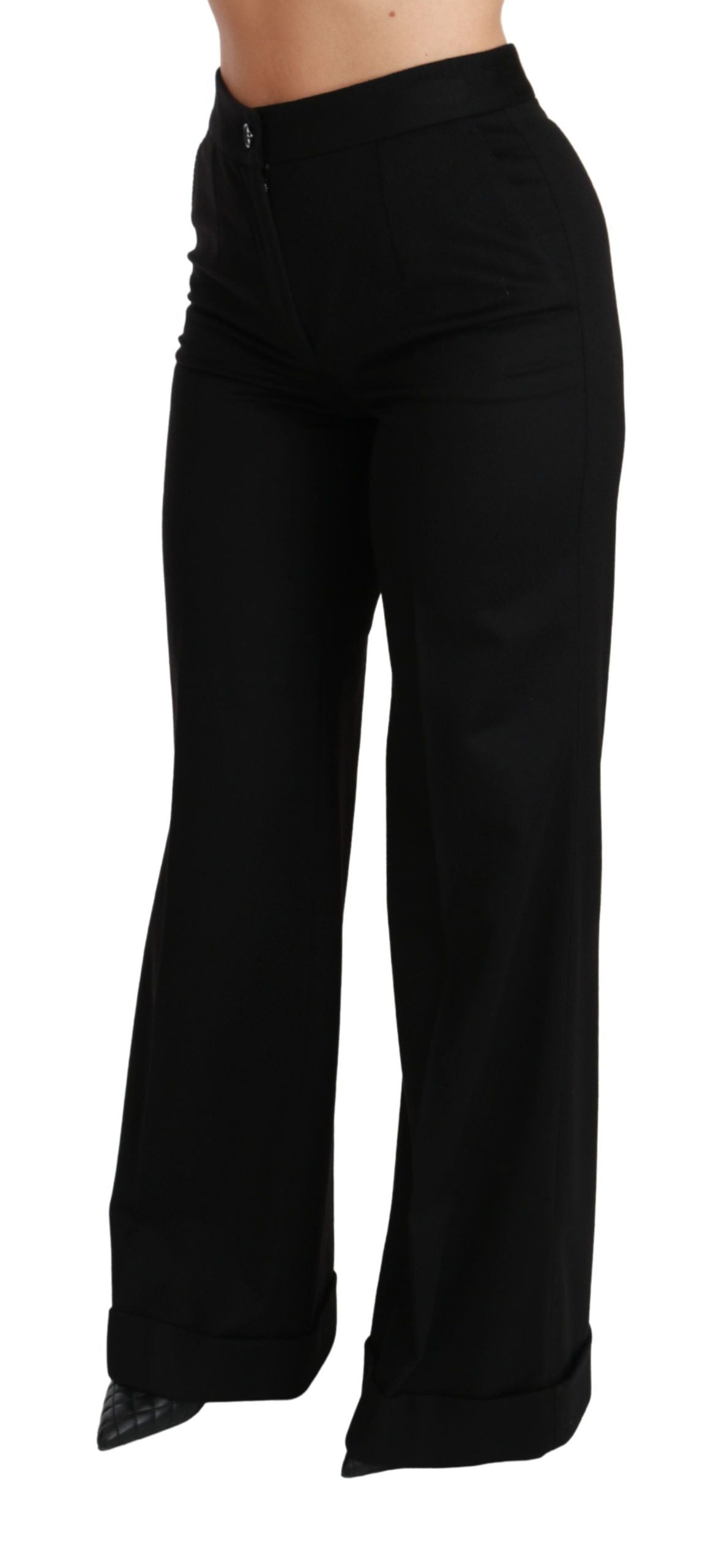 Dolce & Gabbana Elegante Højtaljede Flared Cashmere Bukser