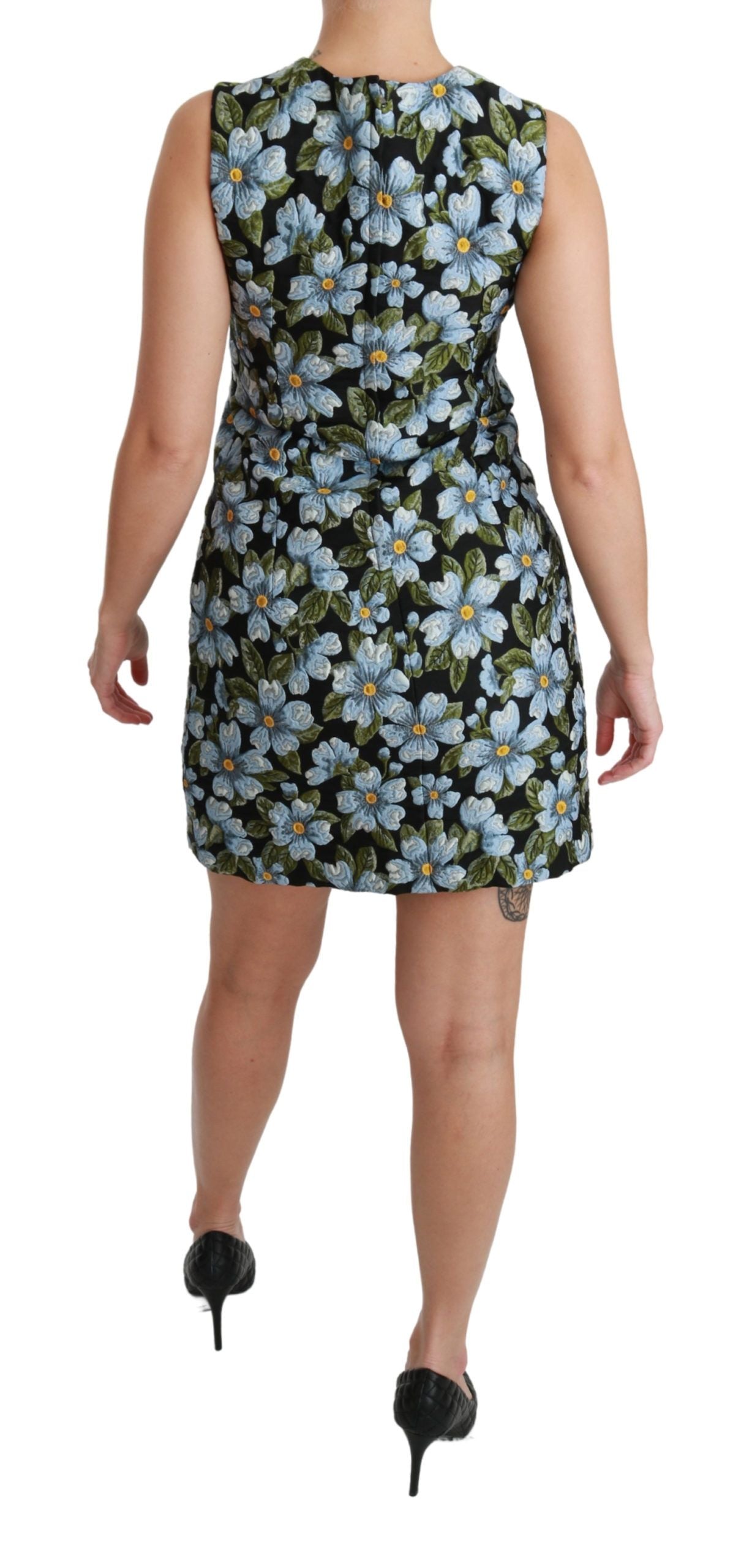 Dolce & Gabbana Elegant Blomster Mini Shiftkjole