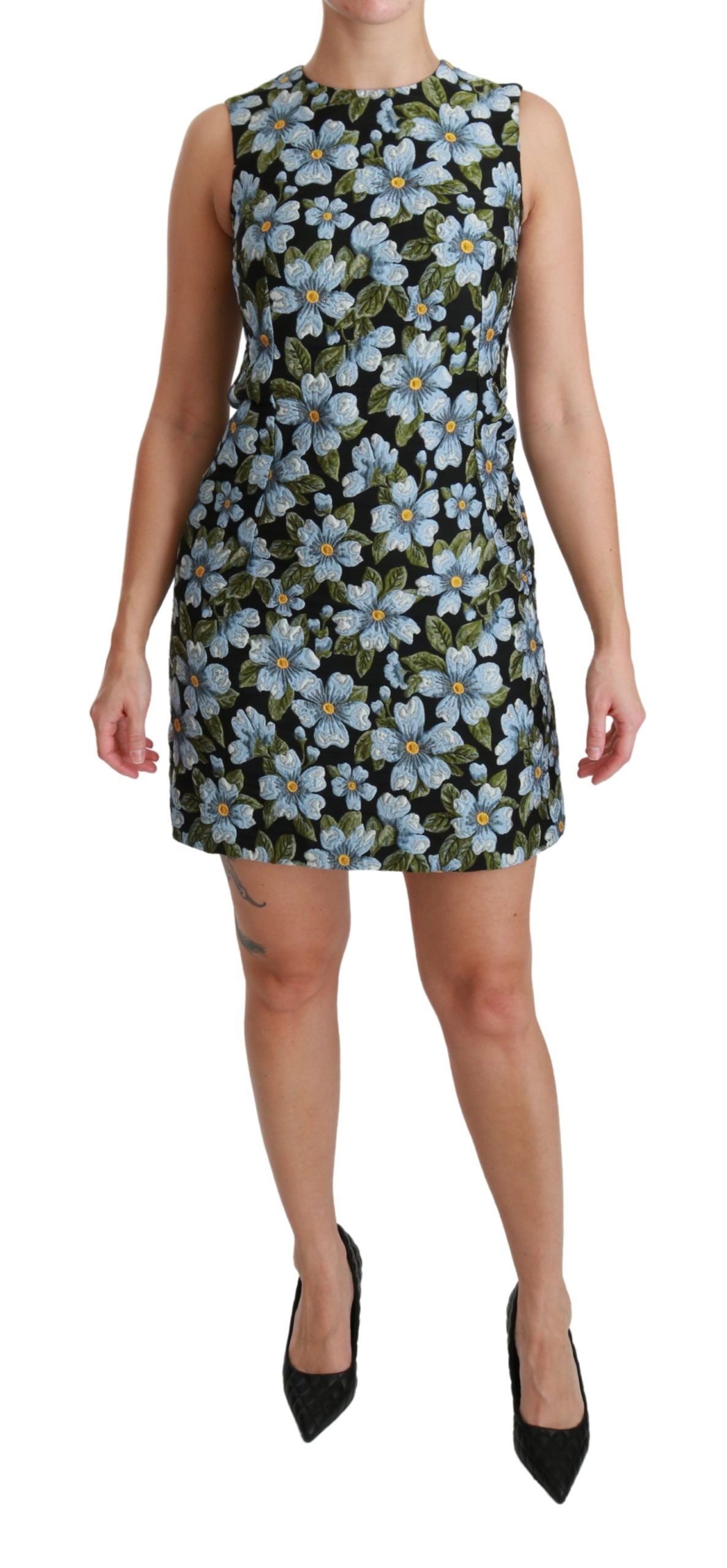 Dolce & Gabbana Elegant Blomster Mini Shiftkjole